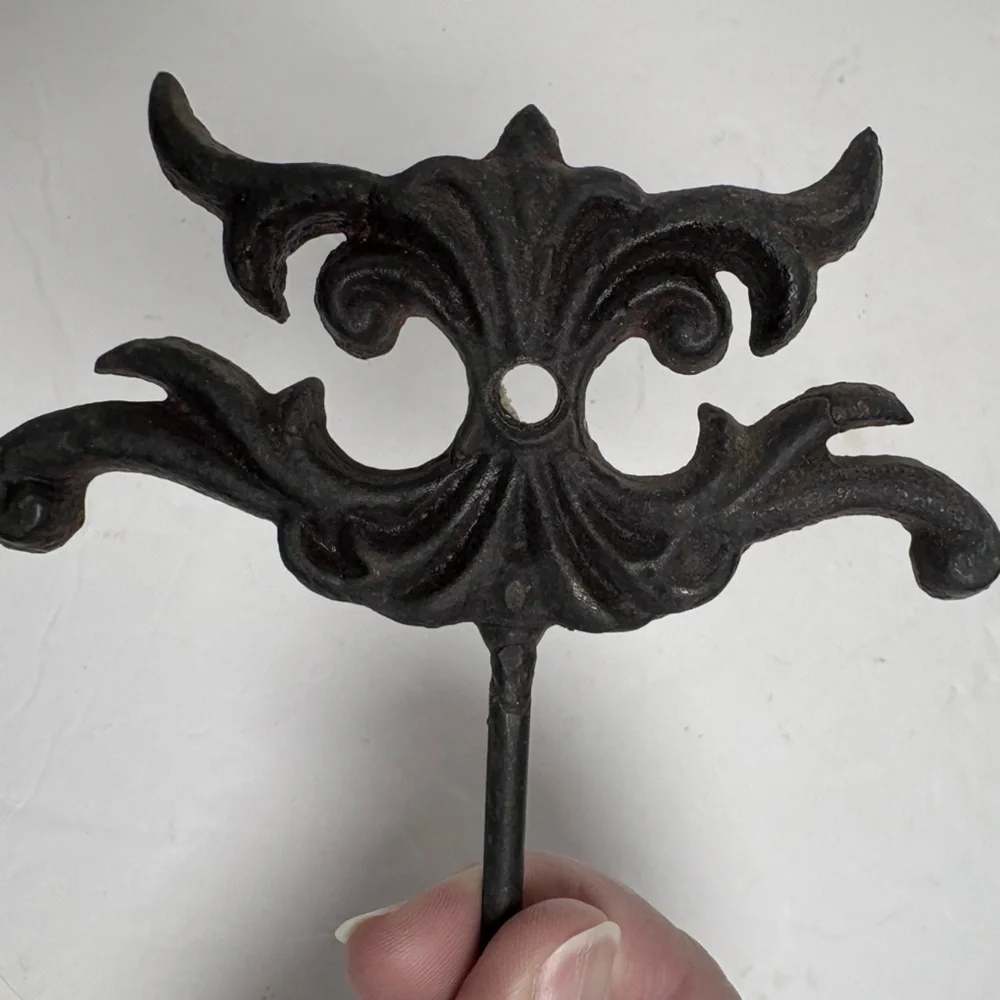 Vintage Victorian Style Cast Iron  Black Wall Hook